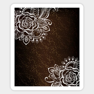 Rose Painted White Henna Sticker